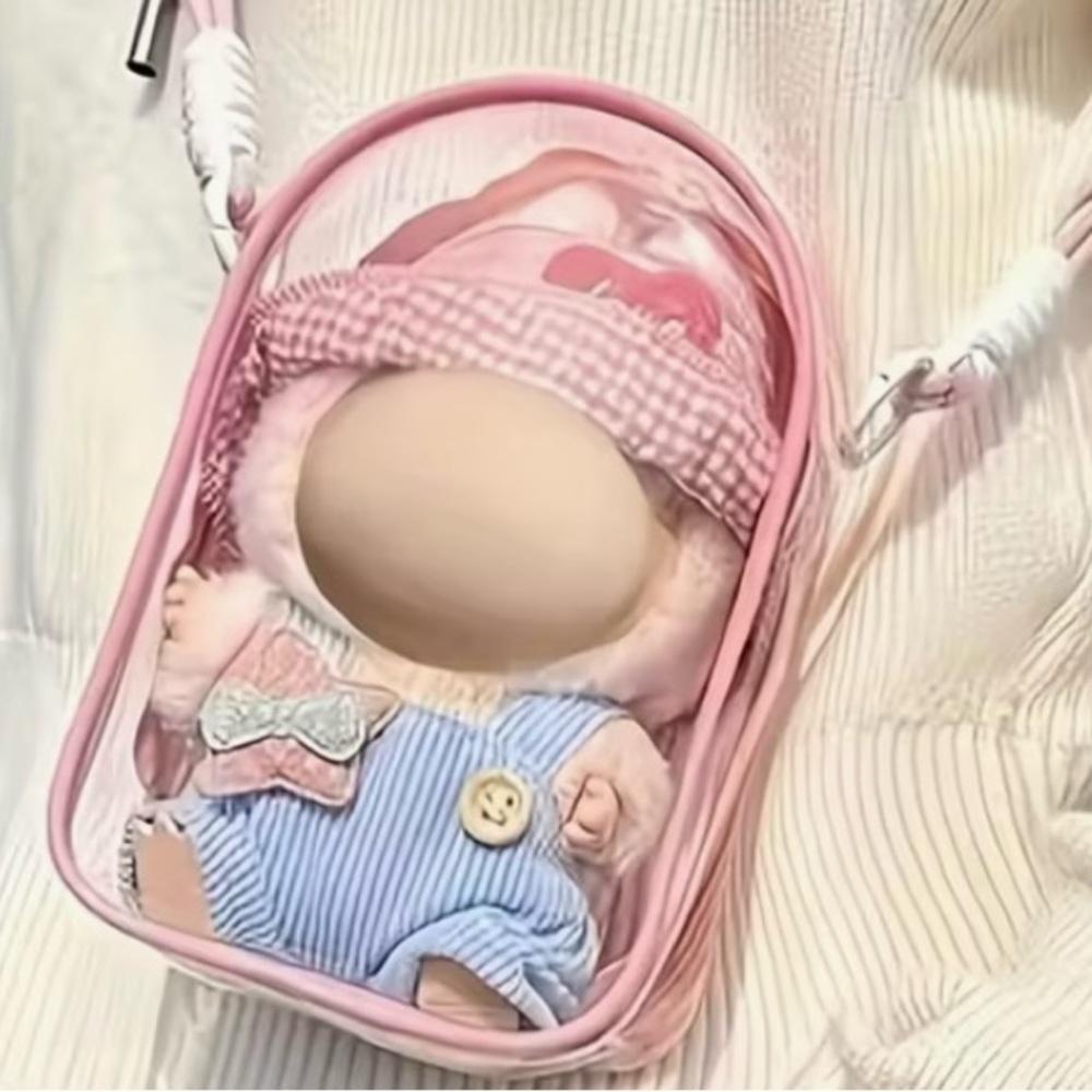 Labubu Doll Black protective Carrying case doll not included.